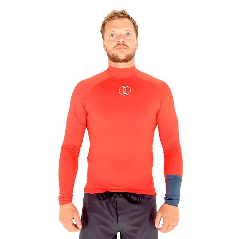 Fourth Element Men’s Long Sleeve Hydro-T Rashguard – Lava/Deep Blue