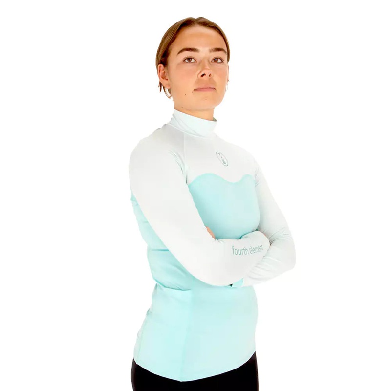 Fourth Element Women’s Long Sleeve Hydro-T Rashguard – Aqua/Surf Spray