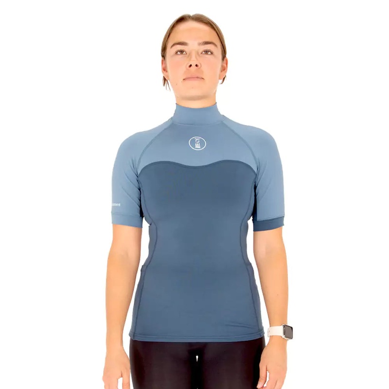 Fourth Element Women’s Short Sleeve Hydro-T Rashguard – Ocean Blue/Deep Blue
