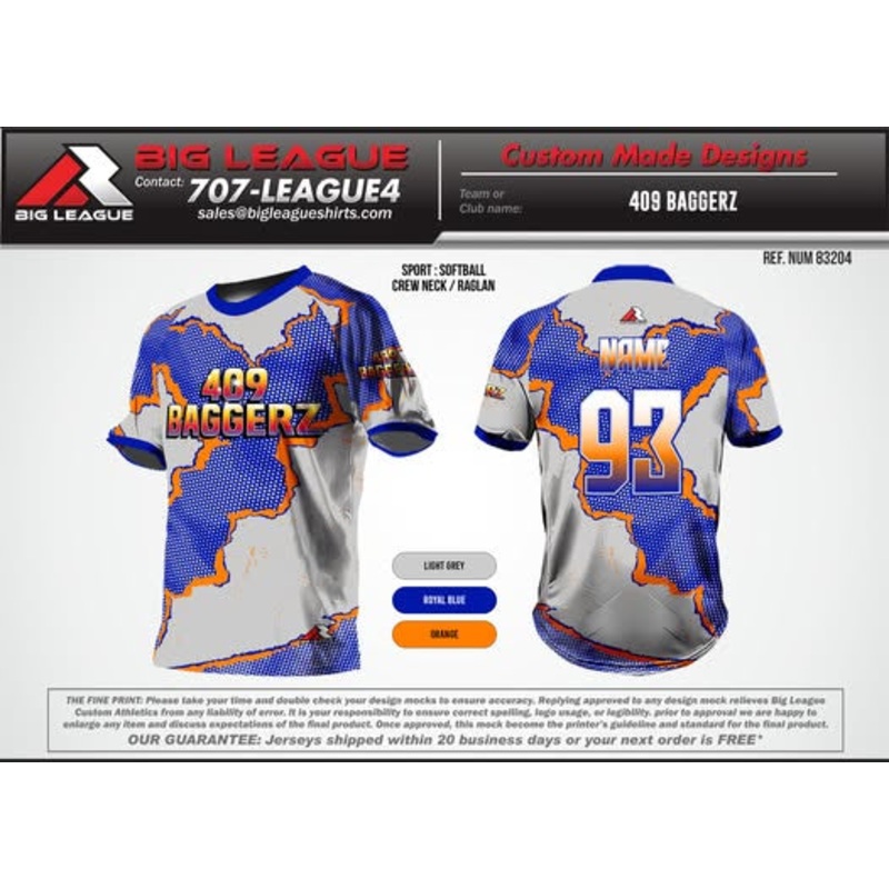 409 Baggerz  Team Store|Crew Neck Jersey