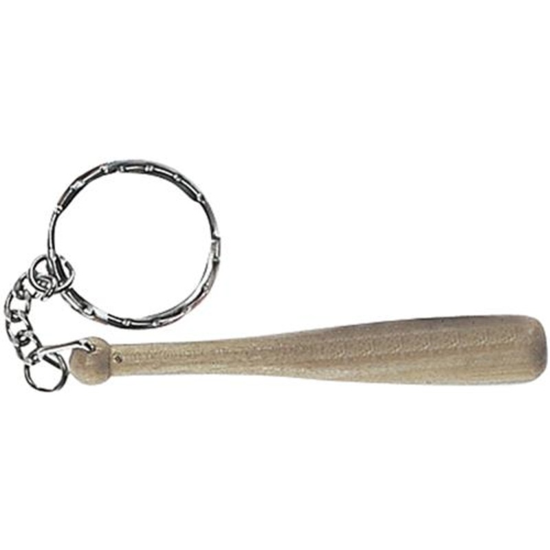 Plain Wood Bat Keychain