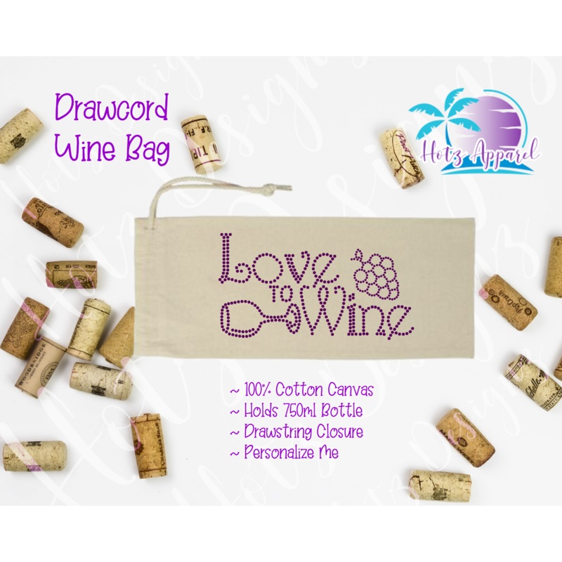 Rhinestone Love to Wine Bag
