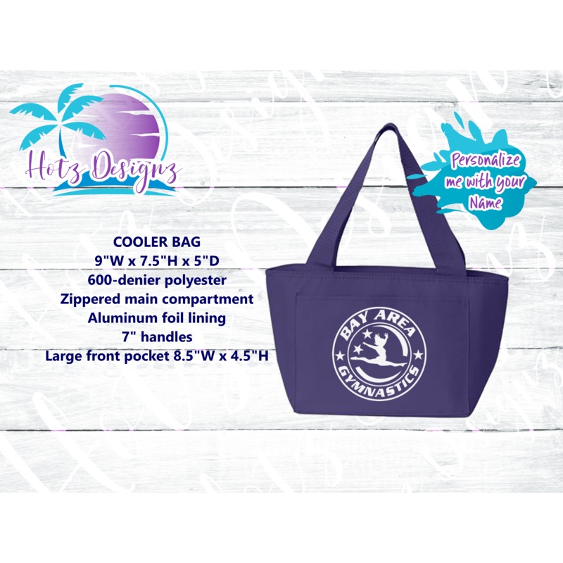 Bay Area Gymnastics Cooler|One Size|Custom Name