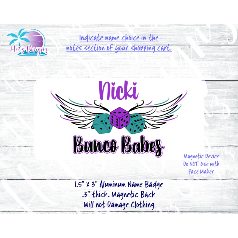 Bunco Babes Name Tag