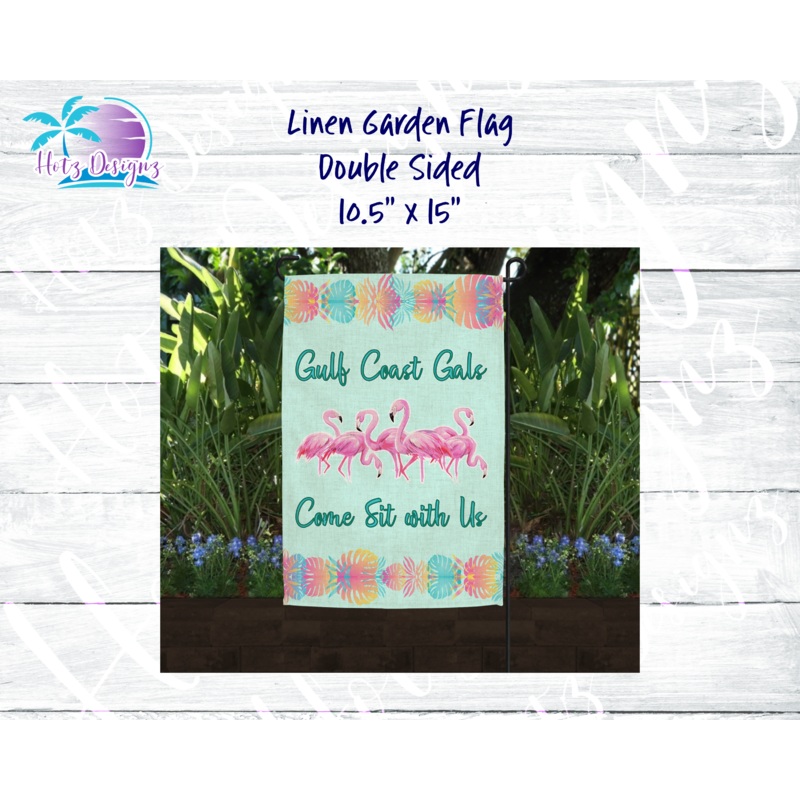 Gulf Coast Gals 2 Sided Linen Garden Flag