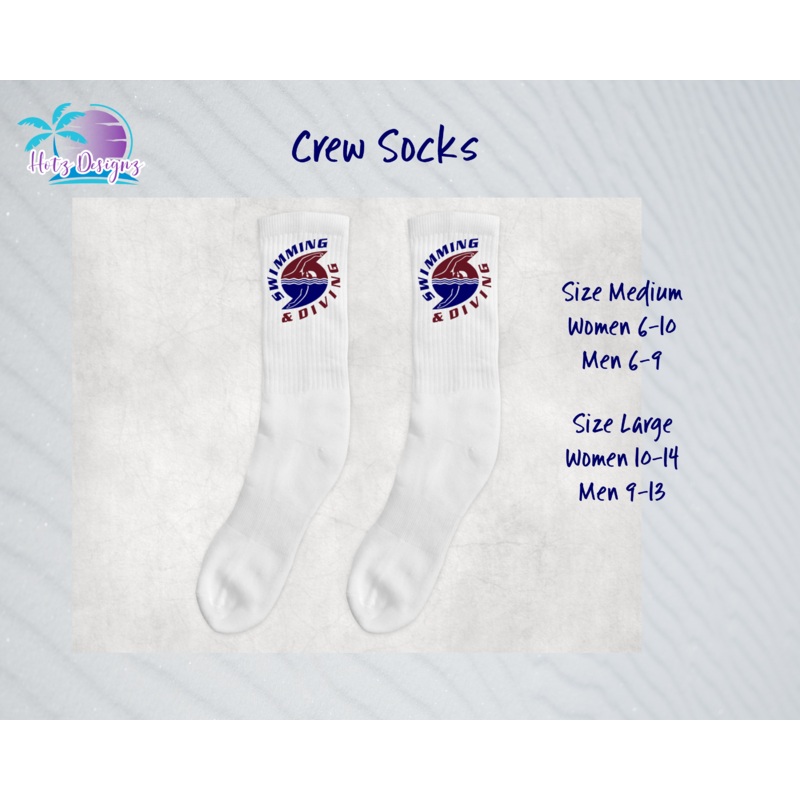 PHU Swim & Dive Logo Crew Socks