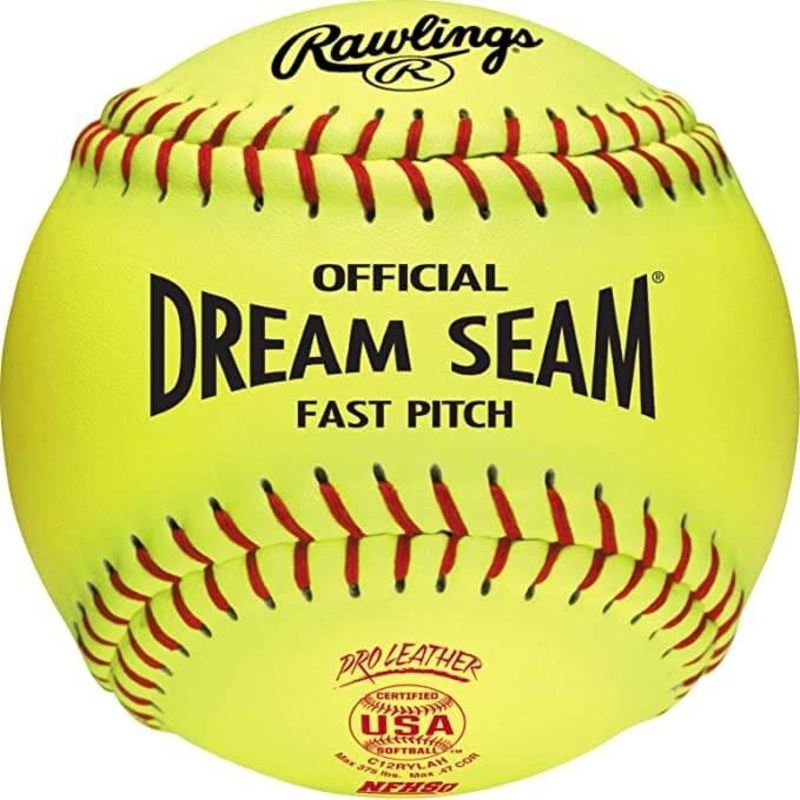 Rawlings ASA NFHS 12 inch Dream Seam High Density Cork Core Leather Softballs