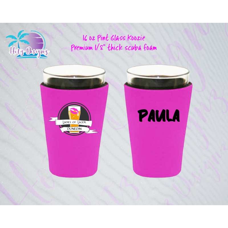 Ladies of Lager 16oz Pint Glass Koozie