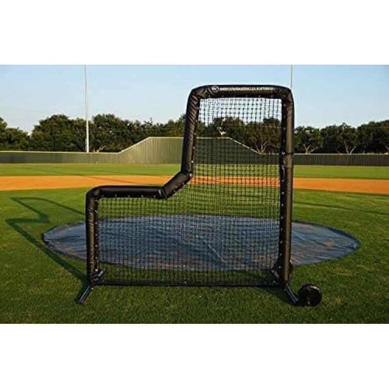 Pro Mounds Bullet L-Screen for Baseball- Padded With Wheels