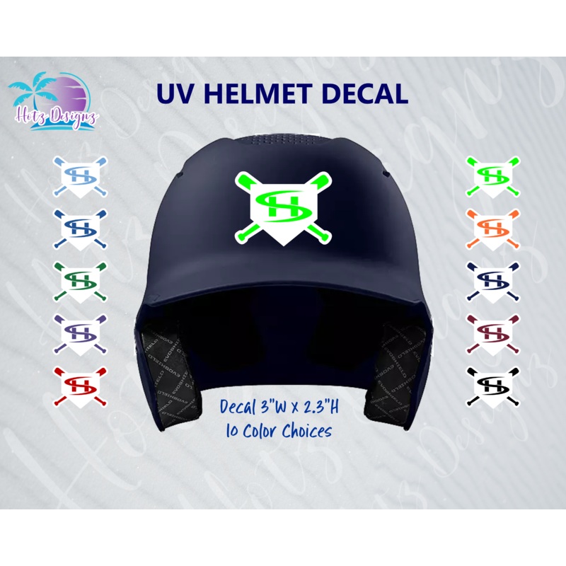 SHLL BSBL Helmet Decal|Columbia Blue|Royal|Green|Purple|Red|Neon Green|Orange|Navy|Cardinal|Black