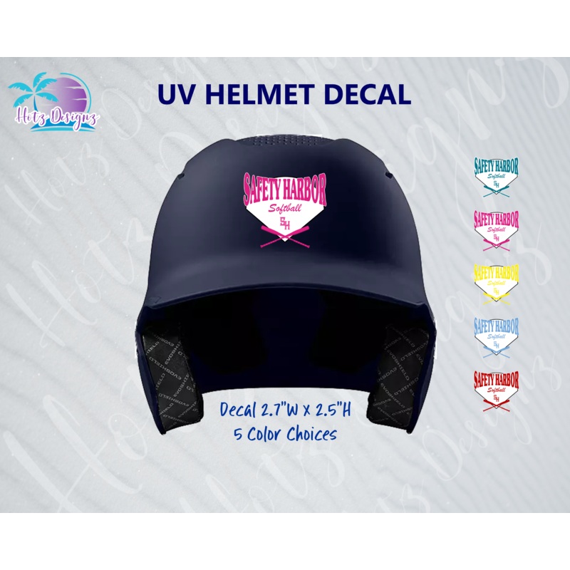 SHLL SFTBL Helmet Decal|Teal|Hot Pink|Yellow|Columbia Blue|Red