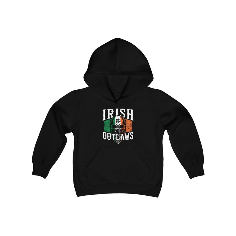Irish Outlaws Youth Hoodie|Black|L|S|M|XL