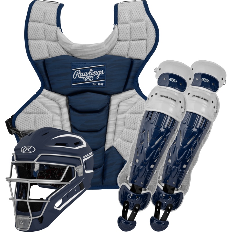 Rawlings Velo 2.0 Baseball Catchers KIt Navy/White Adult