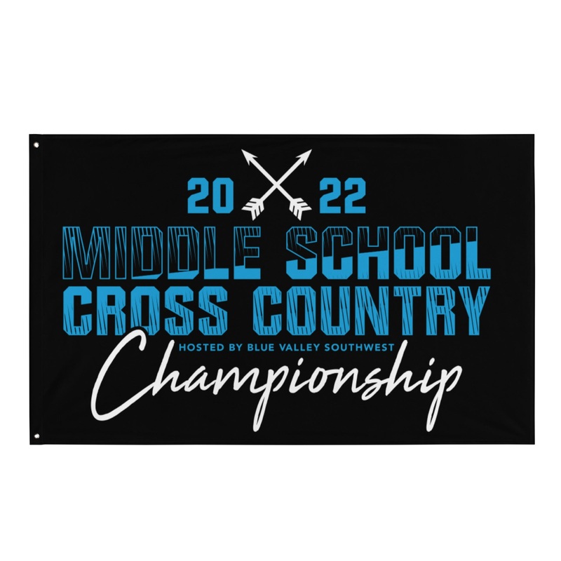 ’22 Middle School XC Championship Neon Blue Flag