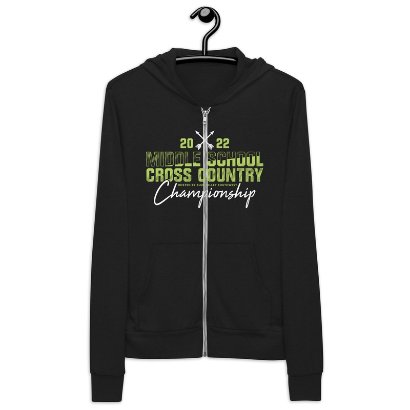 ’22 Middle School XC Championship Neon Green Unisex zip hoodie