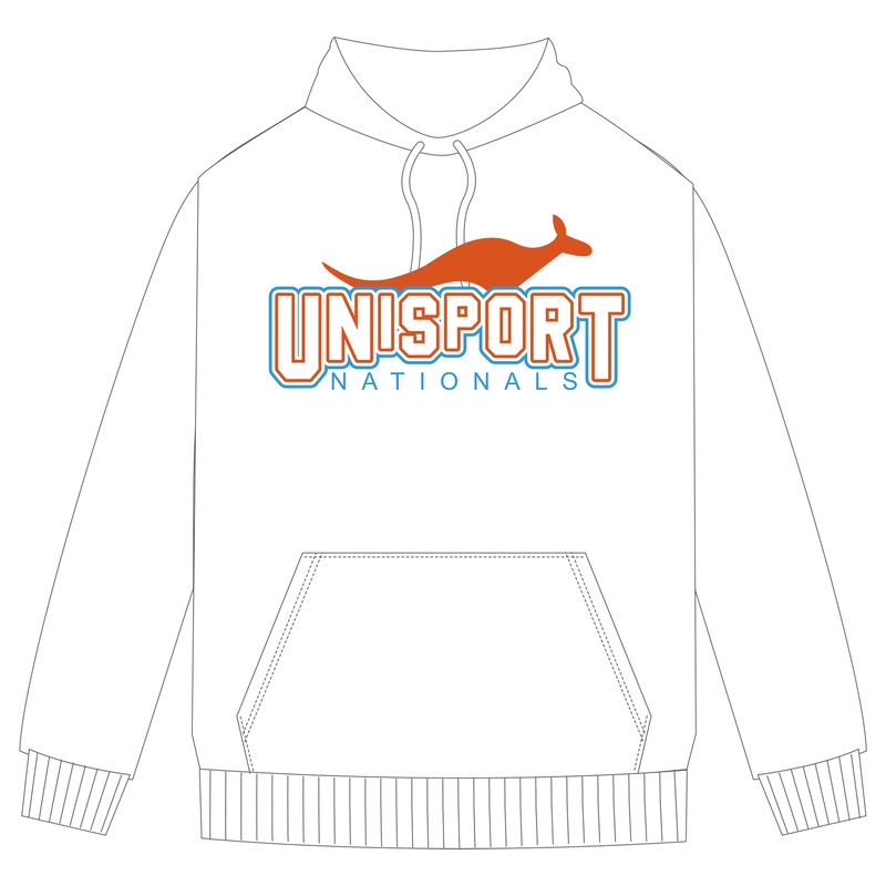 UniSport Nationals | Kangaroo Pocket Hoodie – White