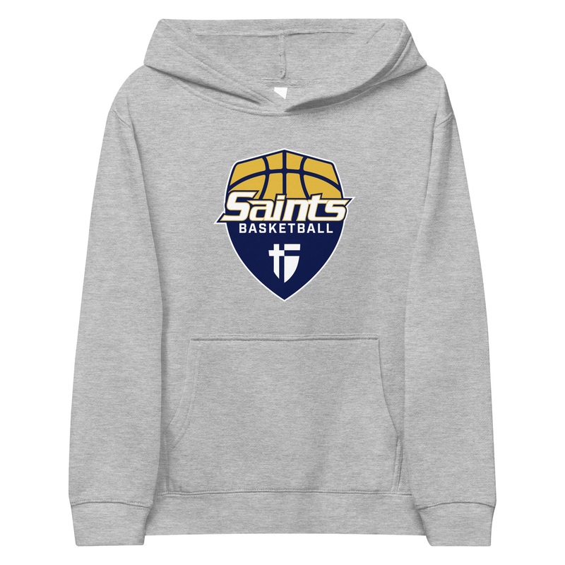 Youth Saints Basketball Grey Kids fleece hoodie