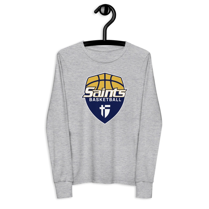 Youth Saints Basketball Grey Youth long sleeve tee