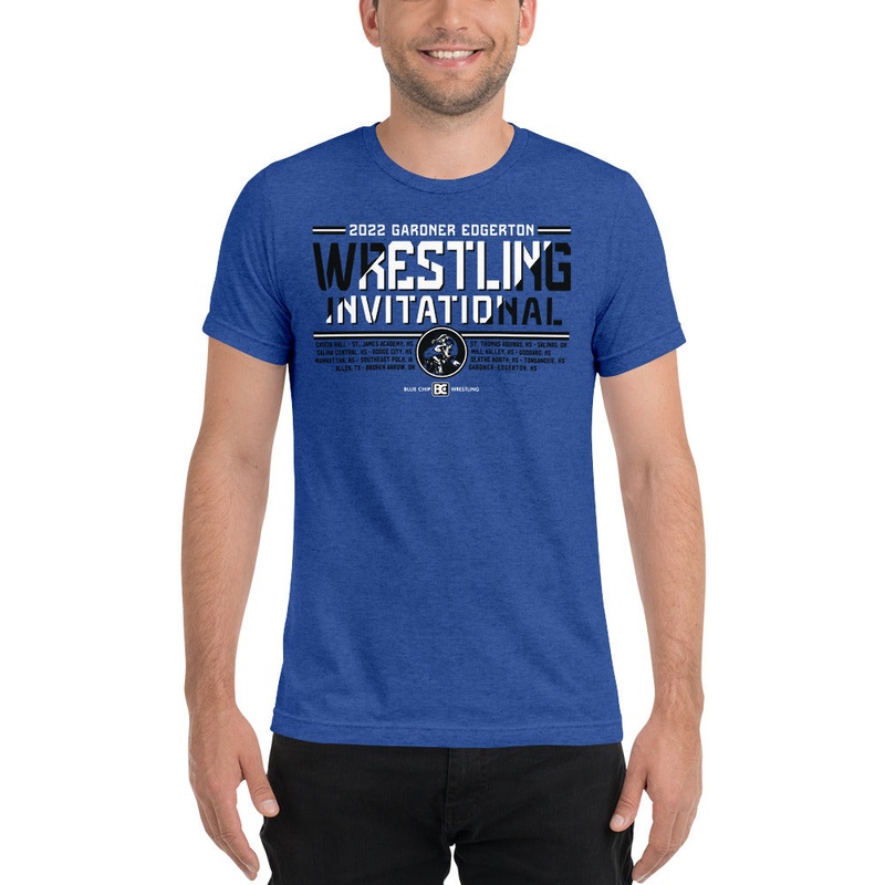 2022 Gardner Edgerton Wrestling Invitational Short sleeve triblend t-shirt