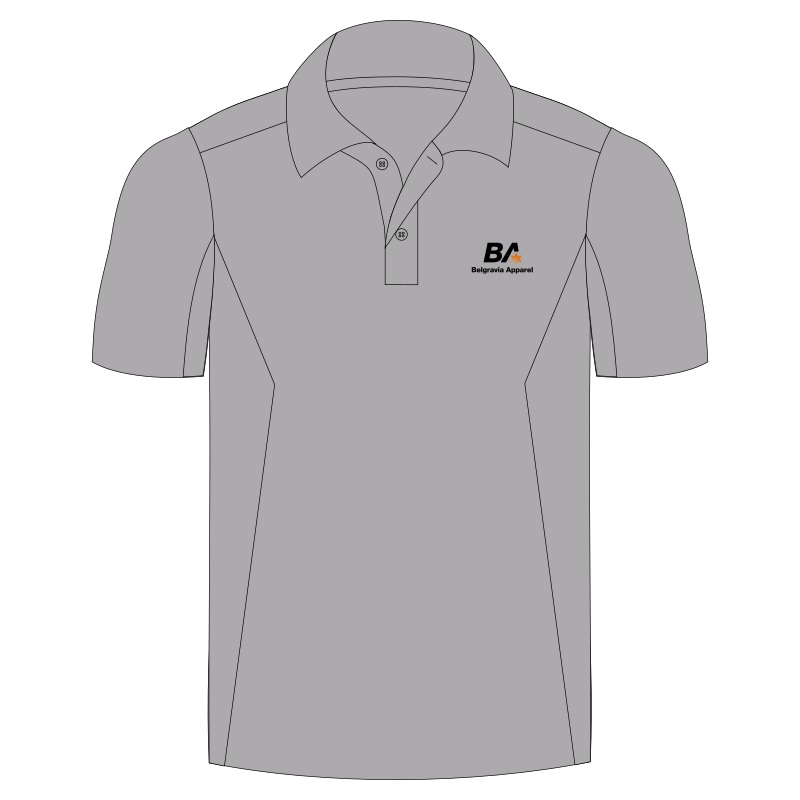 Belgravia Apparel Staff | Mens Grey Marle Short Sleeve Cooldry Polo