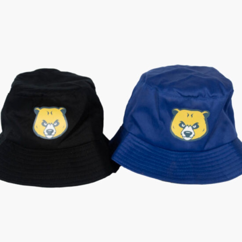 Bear Cricket Bucket Hat|Black|Royal Blue