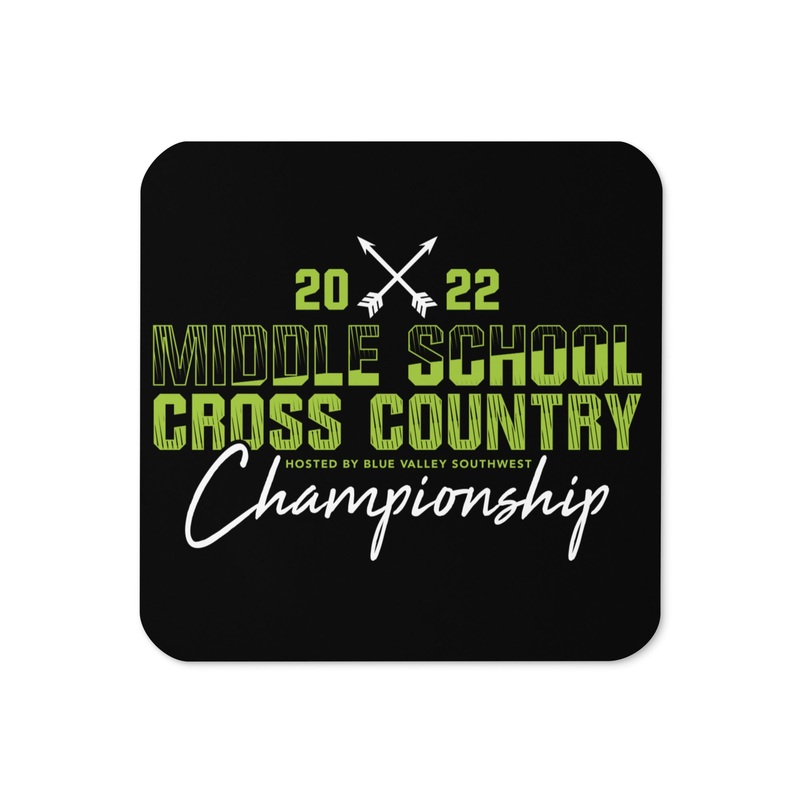 ’22 Middle School XC Championship Neon Green Cork Back Coaster