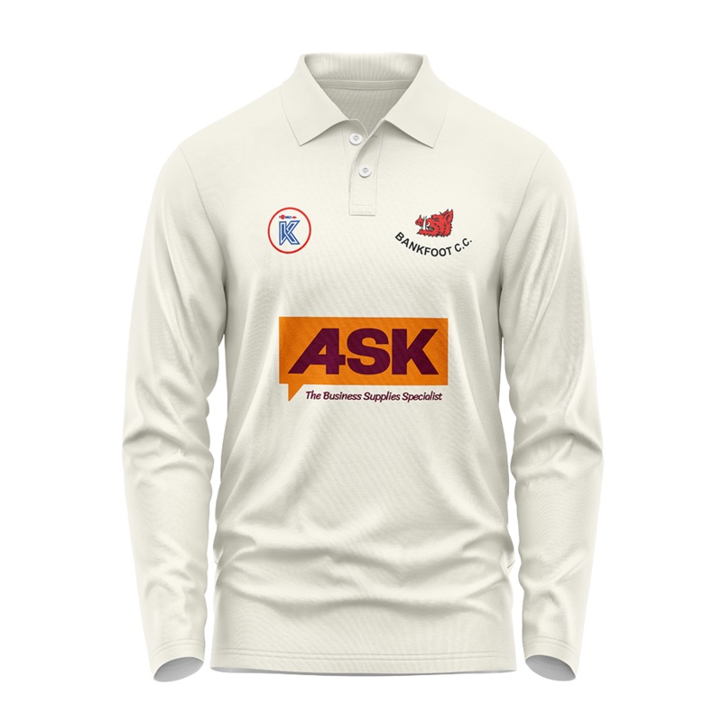 Bankfoot CC L/S Playing Shirt|Small|Medium|Large|Extra Large|XXL|3XL