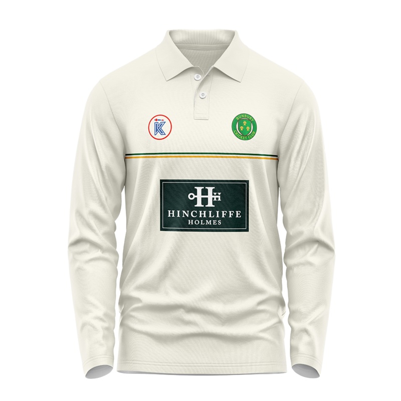 Bunbury CC L/S Playing Shirt|Small Youth|Medium Youth|Large Youth|Extra Large Youth|Small|Medium|Large|Extra Large|XXL|3XL|4XL