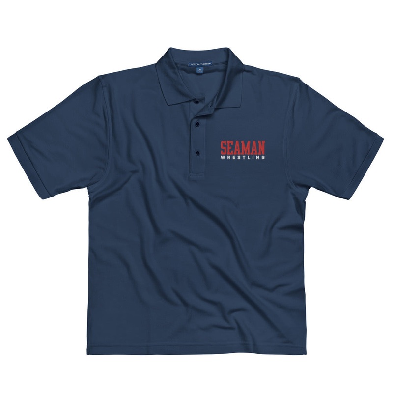 Topeka Seaman Wrestling Embroidered Men’s Premium Polo