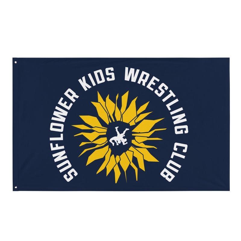 Sunflower Kids Wrestling Club All-Over Print Flag
