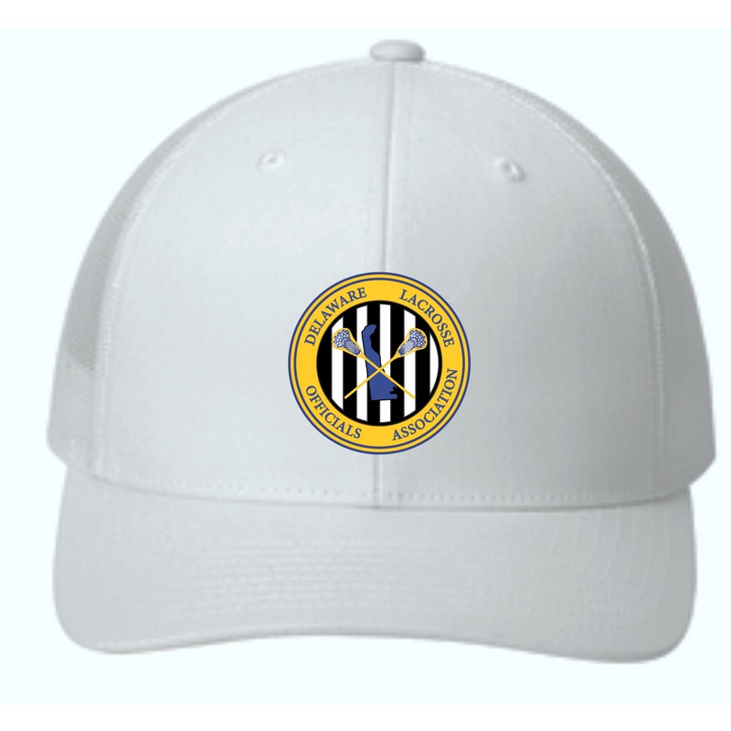 DLOA White Lacrosse Hat|PRO Mesh R-Flex|White|XS-SM (61/2-7)|SM-MD (7-71/4)|LG-XL (73/8-75/8)