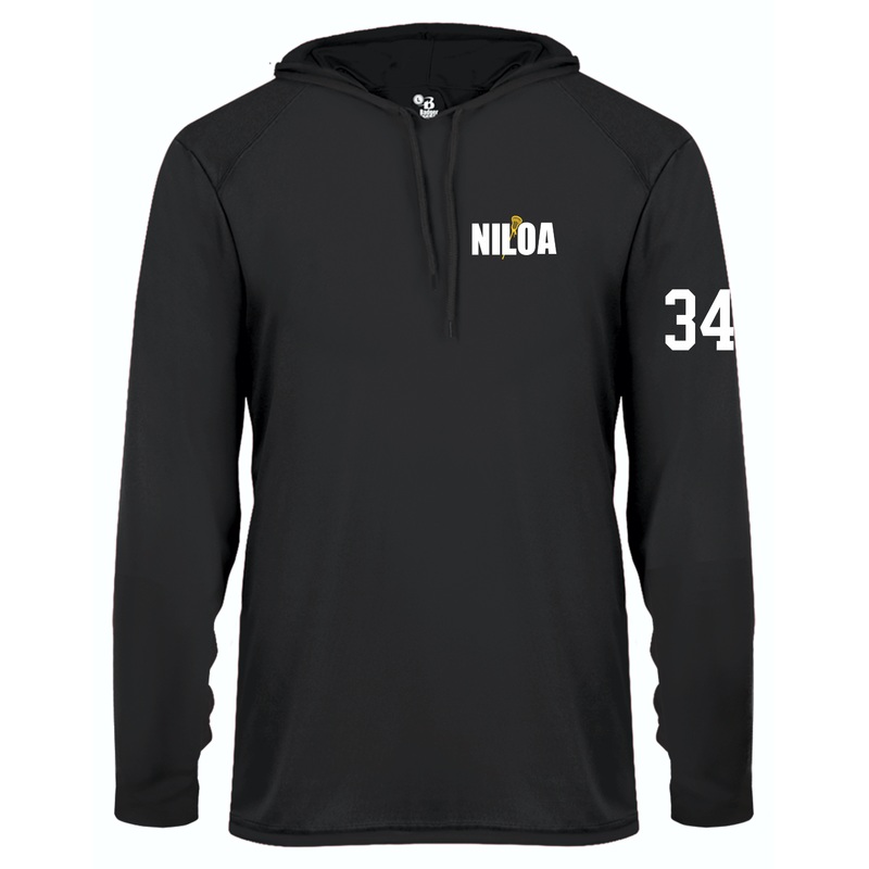 NILOA LS Grey Hood Tee|S|M|L|XL|2XL|3XL|4XL