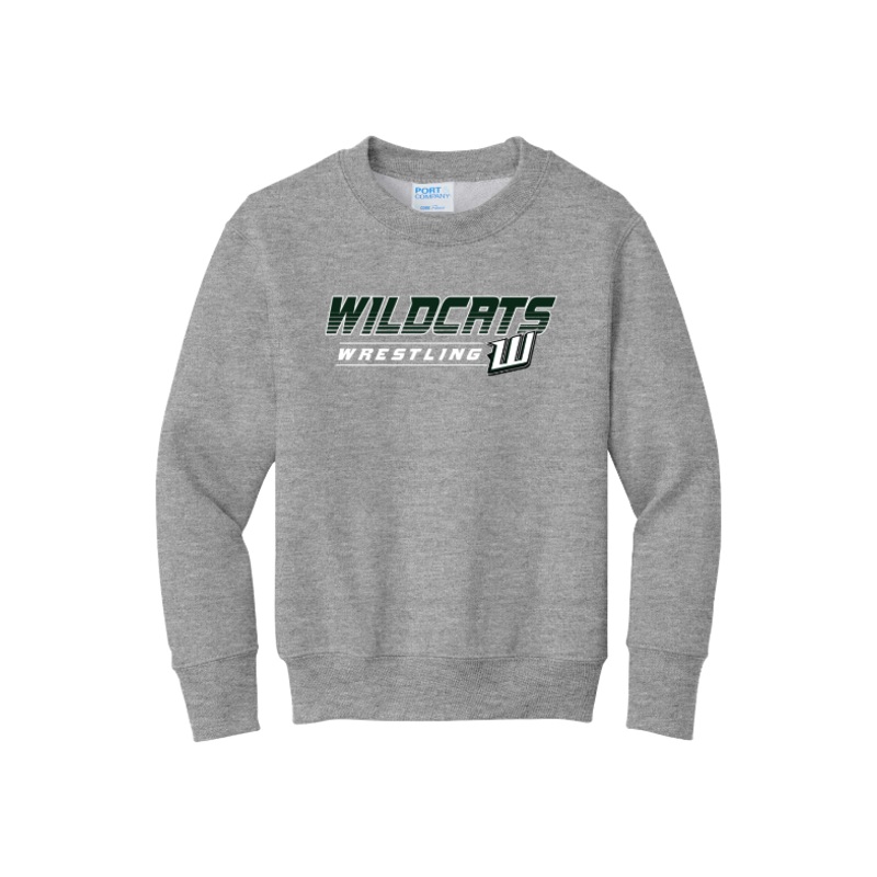Warsaw Wrestling Port & Company – Youth Core Fleece Crewneck Sweatshirt. PC90Y
