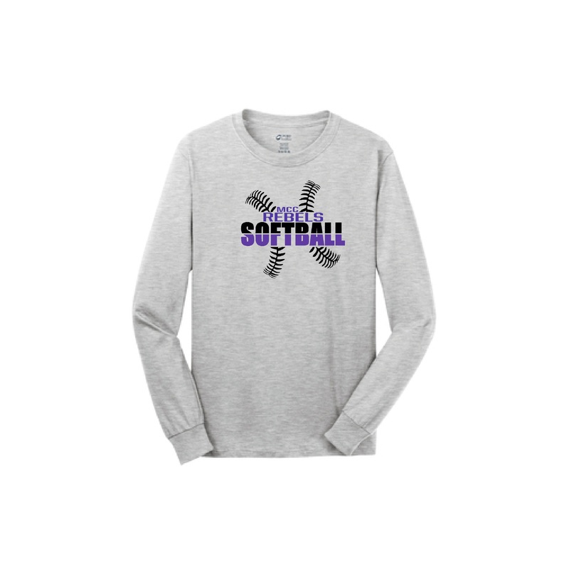 MCC Rebels Softball Port and Co. Long Sleeve Design 1