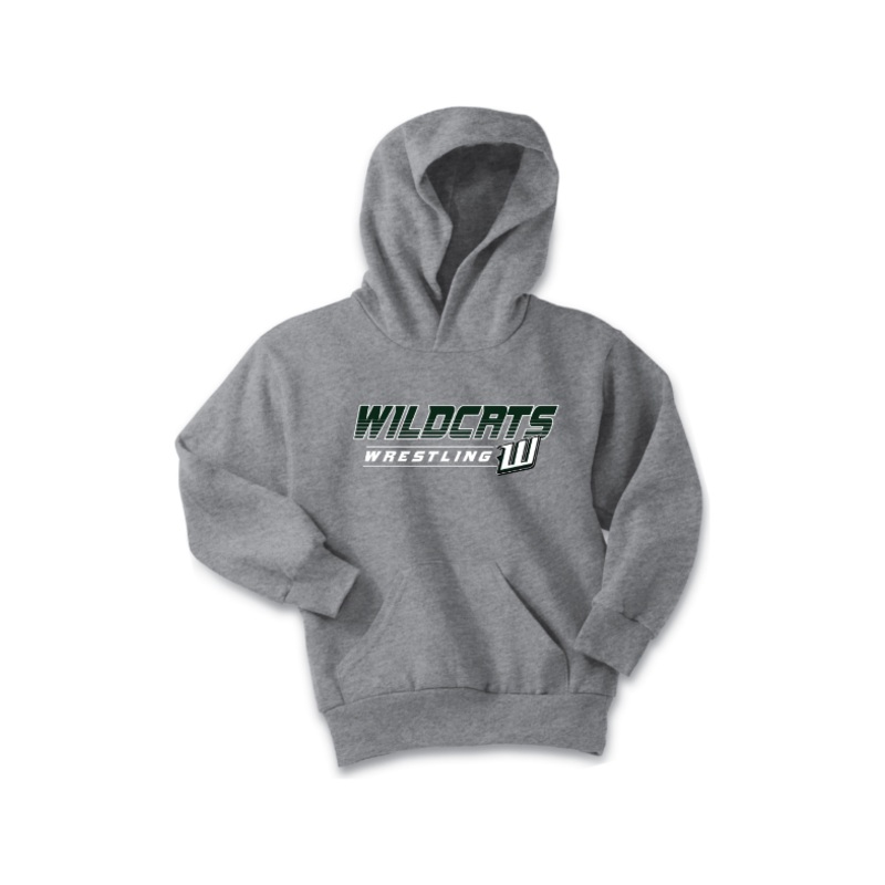 Warsaw Wrestling Port & Company – Youth Core Fleece Pullover Hooded Sweatshirt. PC90YH