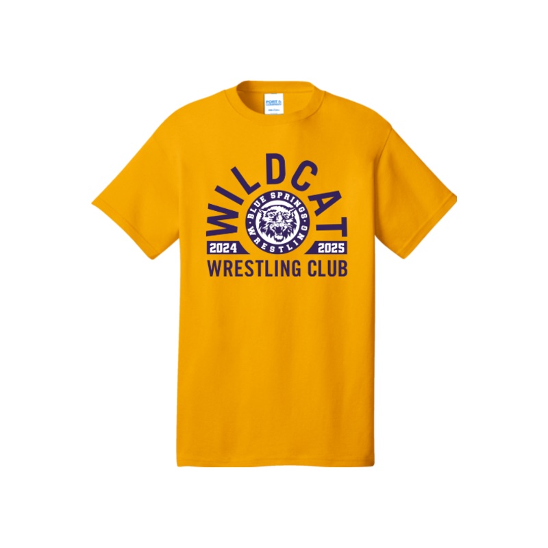 Wildcat Wrestling Club Port & Company – Core Cotton Tee. PC54