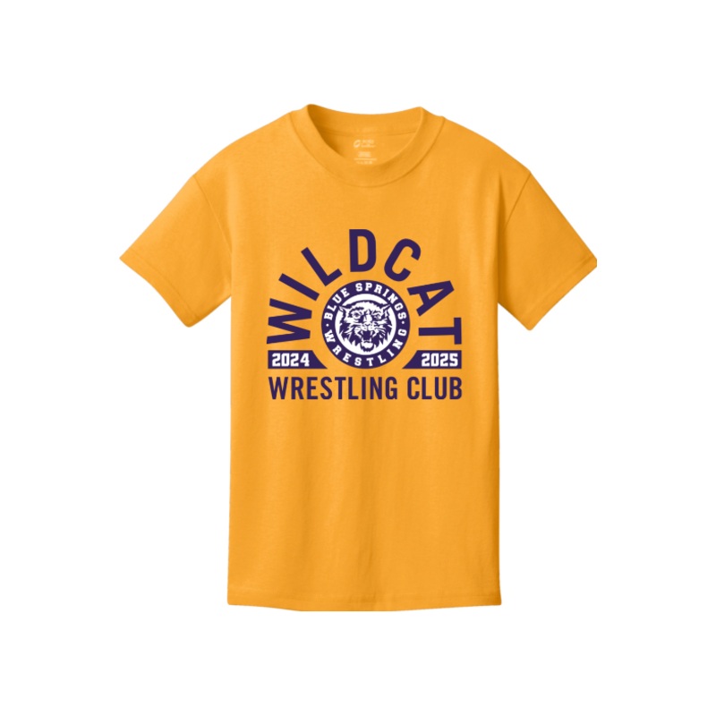 Wildcat Wrestling Club Port & Company – Youth Core Cotton Tee. PC54Y
