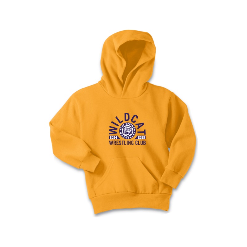 Wildcat Wrestling Club Port & Company – Youth Core Fleece Pullover Hooded Sweatshirt. PC90YH