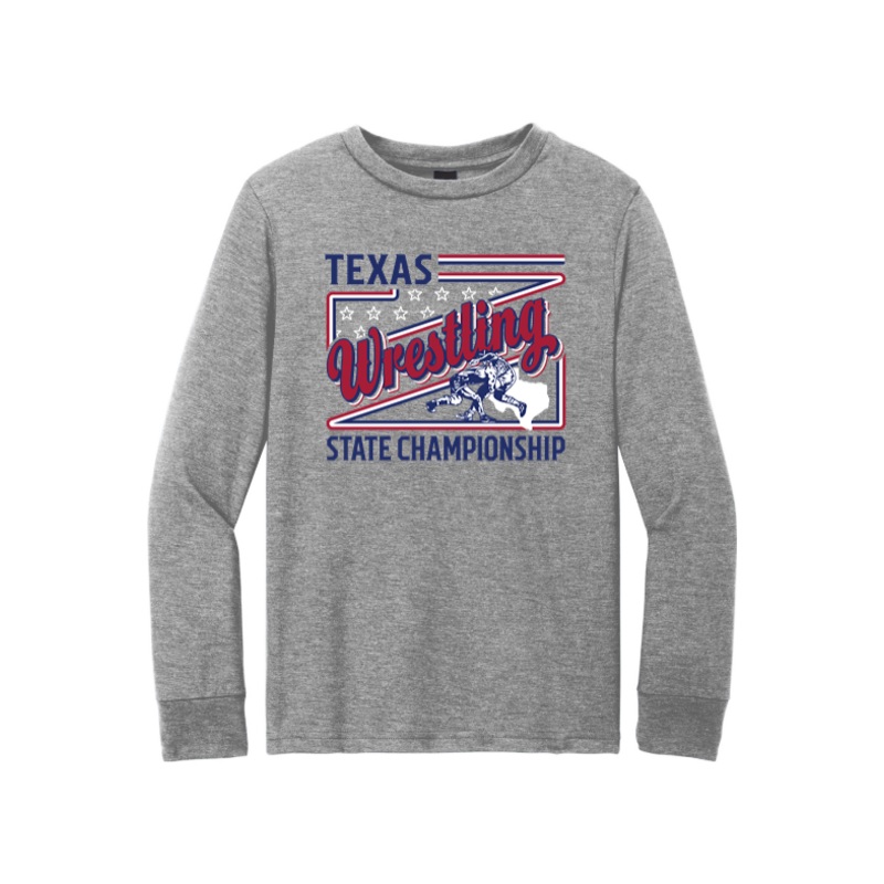 Texas USA State Wrestling Tournament 2025 District Youth Perfect Tri Long Sleeve Tee DT132Y