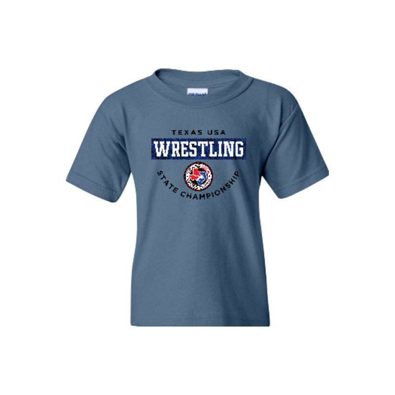 Texas USA State Wrestling Tournament 2025 Gildan Heavy Cotton Youth T-Shirt – 5000B