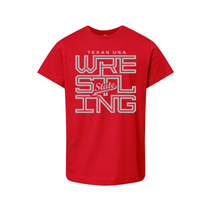 Texas USA State Wrestling Tournament 2025 LAT Youth Fine Jersey Tee – 6101