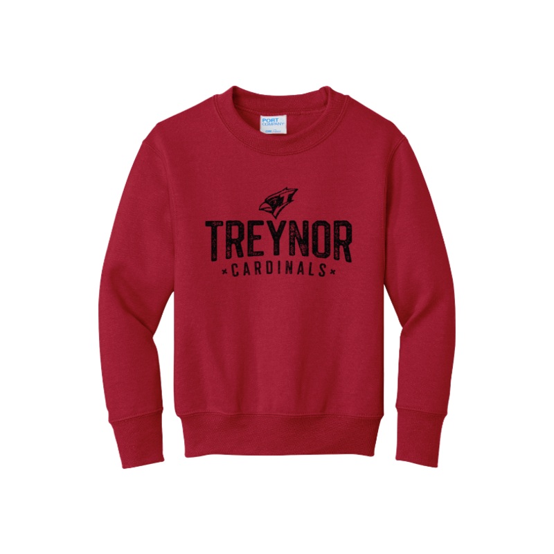 Treynor Wrestling Port & Company – Youth Core Fleece Crewneck Sweatshirt. PC90Y