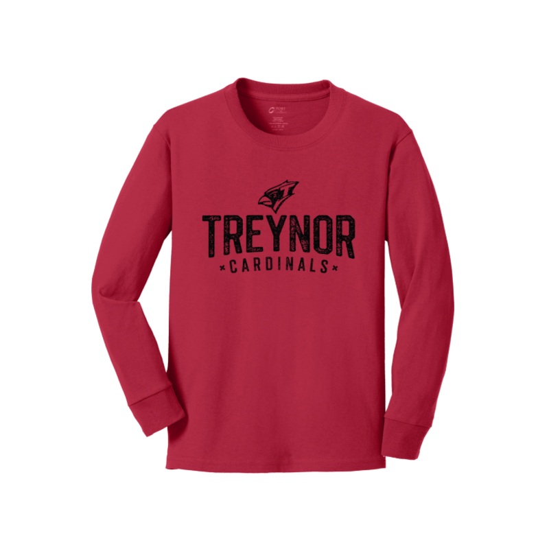 Treynor Wrestling Port & Company Youth Long Sleeve Core Cotton Tee. PC54YLS