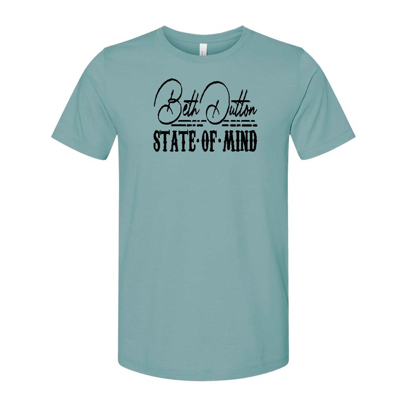 Yellowstone Beth Dutton State of Mind Bella Canvas Tshirt – Heather Blue
