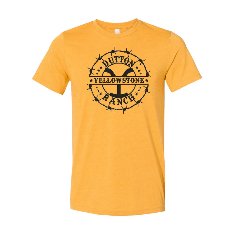 Yellowstone Dutton Ranch Bella Canvas Tshirt – Heather Mustard