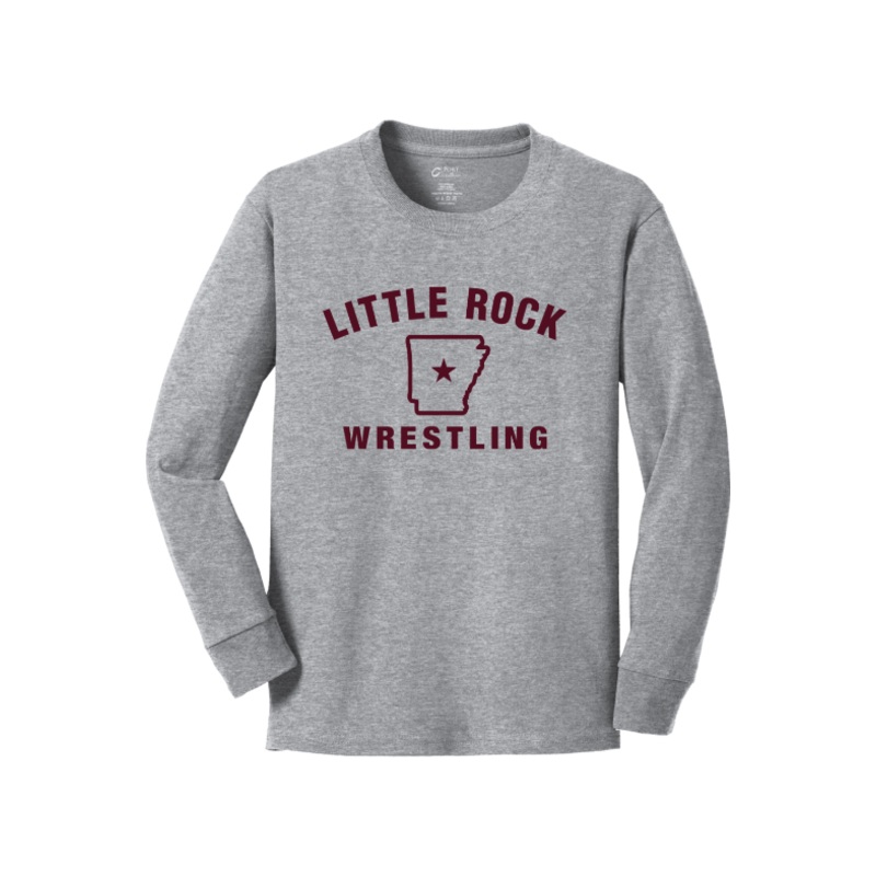 University of Arkansas at Little Rock – Wrestling Port & Company Youth Long Sleeve Core Cotton Tee. PC54YLS