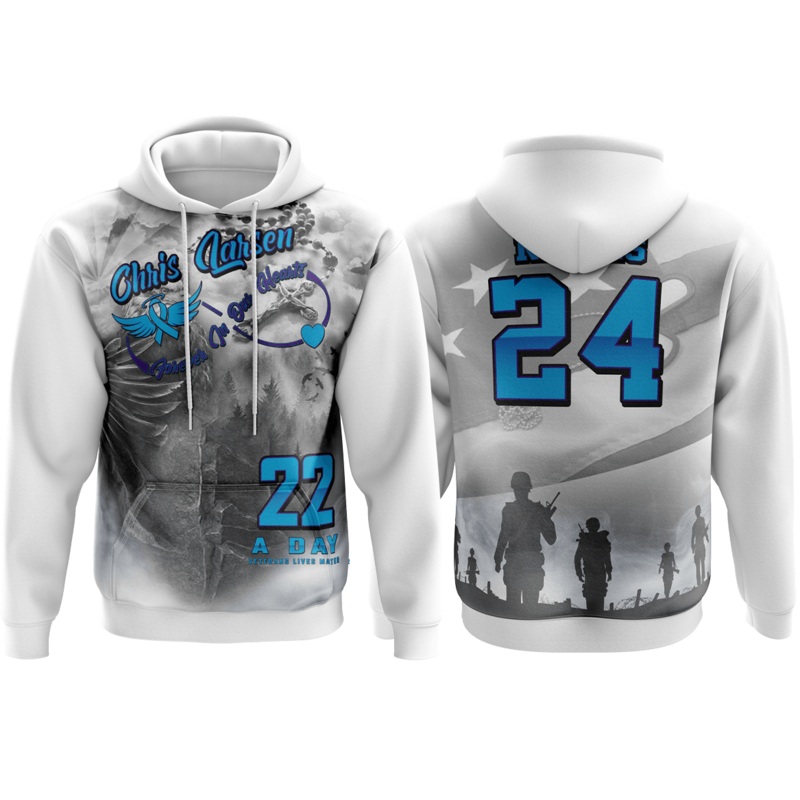 22 a Day Veterans Lives Matter Chris Larsen Hoodie (Customized Buy-In)
