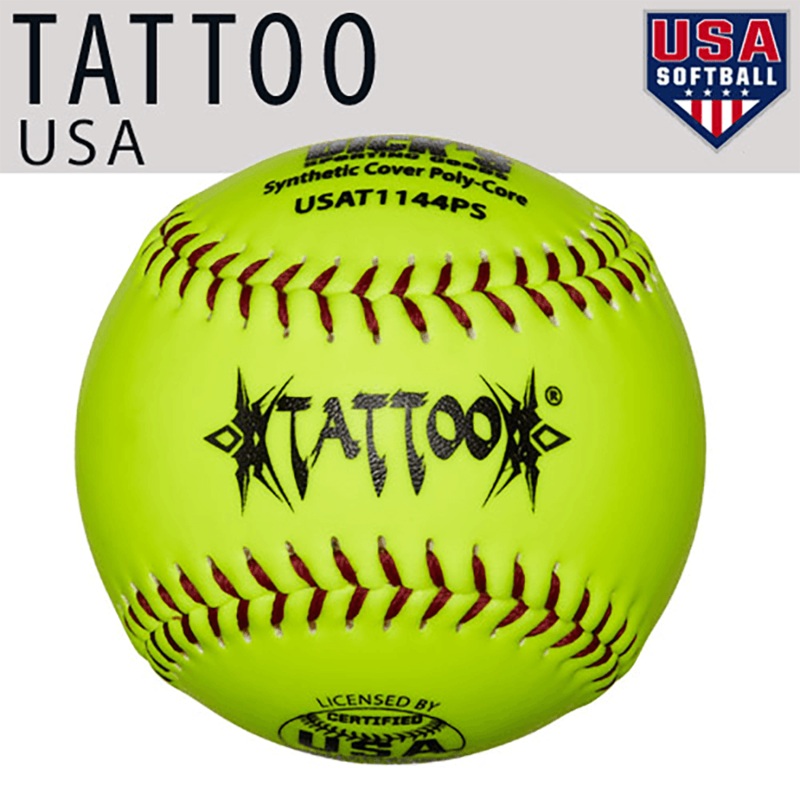 AD Starr Tattoo 44/375 ASA/USA 11 Synthetic Slowpitch Softballs – USAT1144PS