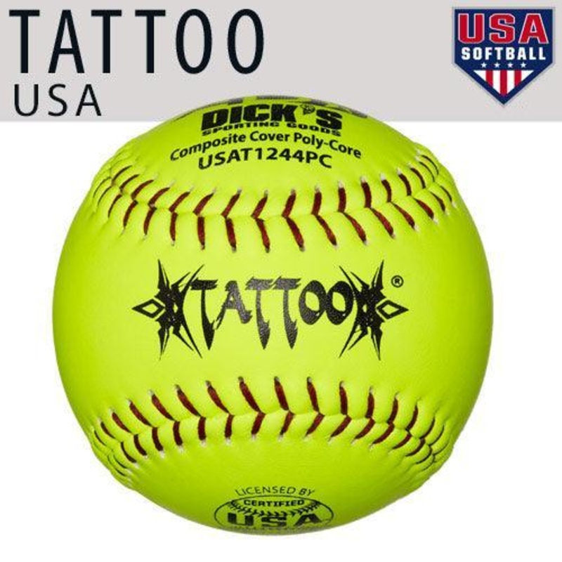 AD Starr Tattoo 44/375 ASA/USA 12 Composite Slowpitch Softballs – USAT1244PC