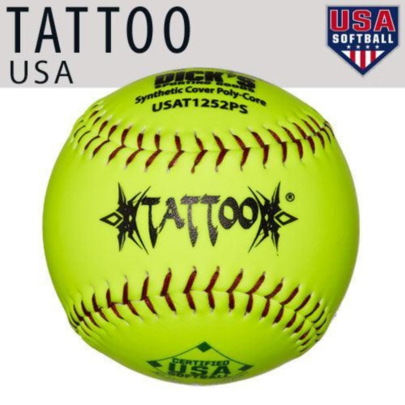 AD Starr Tattoo 52/300 ASA/USA 12 Synthetic Slowpitch Softballs – USAT1252PS